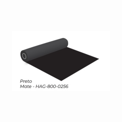 Rolo preto de tecido mate desenrolado