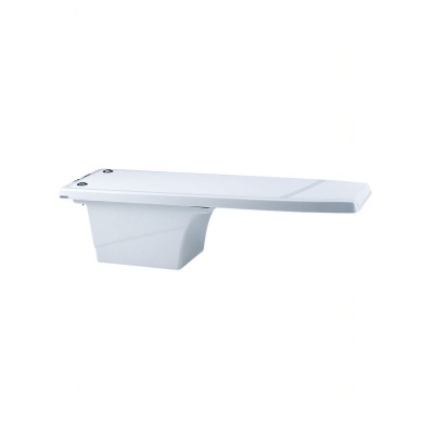 Prancha de embutir branca para piscina com base larga e superfícies lisas