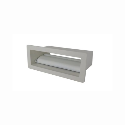 Dispensador de papel higiénico encastrado branco com suporte para rolo
