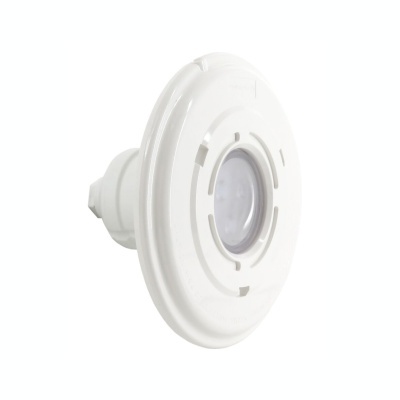 Luz LED redonda de plástico branco com difusor opaco central