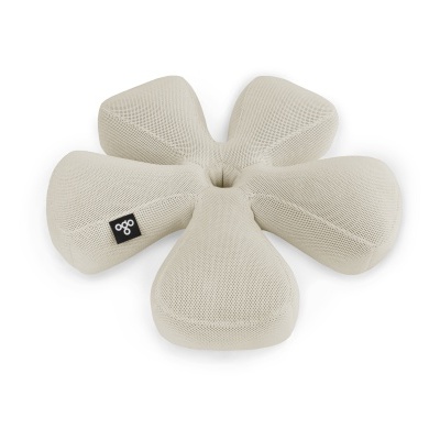 Travesseiro ergonómico bege em forma de flor com 5 pétalas