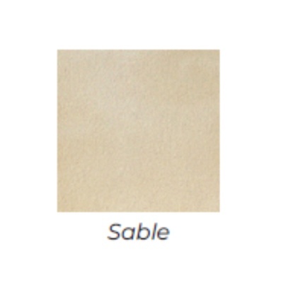Amostra de tecido bege claro com a palavra Sable
