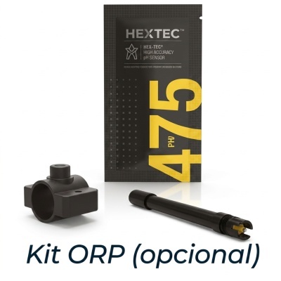 Kit de sensor preto com embalagem preta HEXTEC e texto