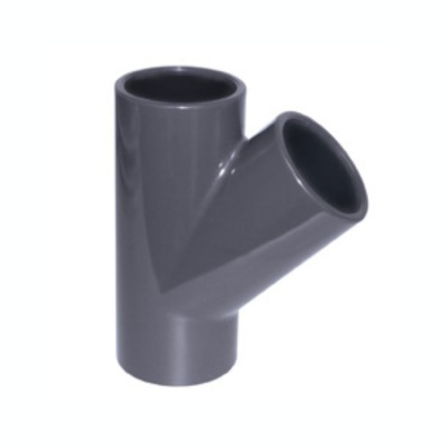 Tubo de PVC cinzento com ligação em Y