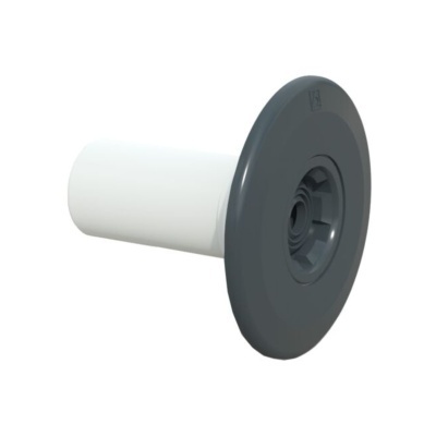 Rolo branco com extremidade circular cinza