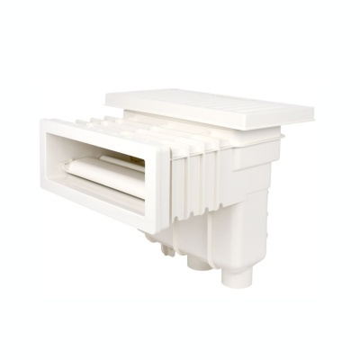 Dispositivo branco de plástico com abertura rectangular e tampa