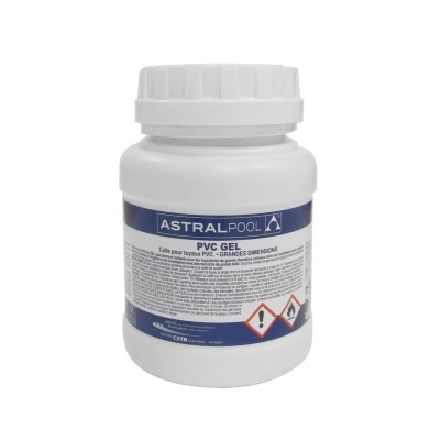 Recipiente branco com etiqueta azul e tampa branca de gel PVC ASTRALPOOL