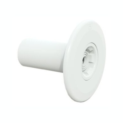 Rolo branco com base circular e orifício central em plástico branco