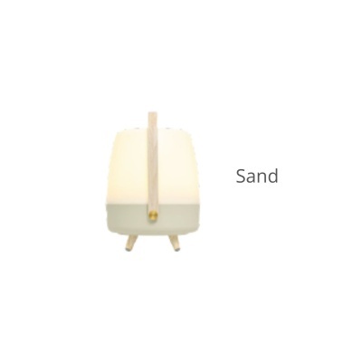 Candeeiro de mesa com base sand e abajur branco opaco