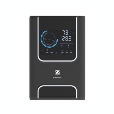 Painel frontal de dispositivo electrónico com ecrã digital e logótipo ZUEHLAC