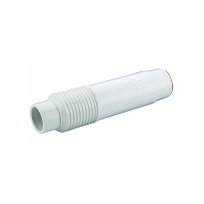 Tubo flexível branco em plástico com ranhuras