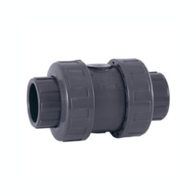 Conector de tubo em PVC cinzento com porcas de aperto