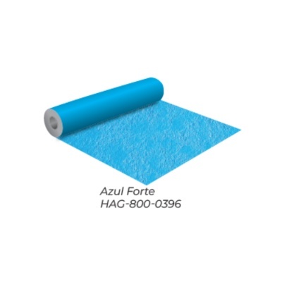 Rolo de tecido azul com textura.
