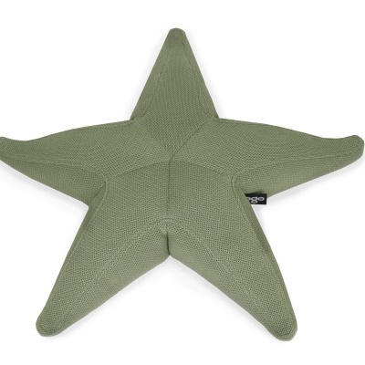 Almofada estrela verde tricotada