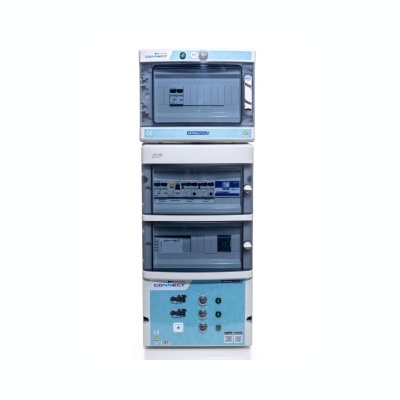 Painel elétrico modular vertical com interruptores e botões, marca ASTRALPOOL CONNECT