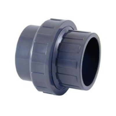 Conector de tubo em plástico cinza com rosca