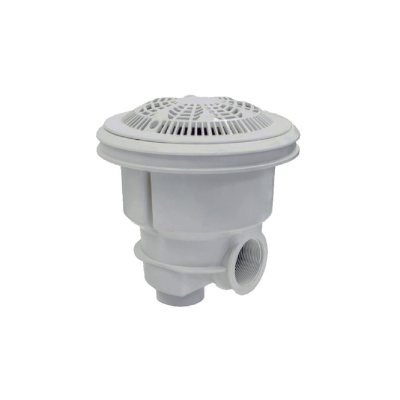 Filtro de piscina branco com grelha e conexão lateral