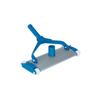 Suporte para aspirador de piscina azul e cinzento com encaixe para cabo