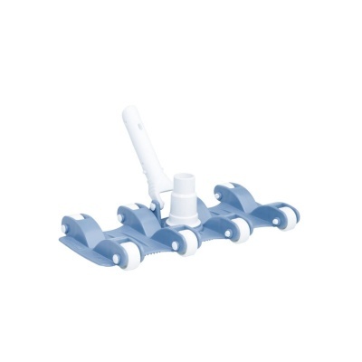 Acessório de limpeza azul e branco com rodas para superfície plana