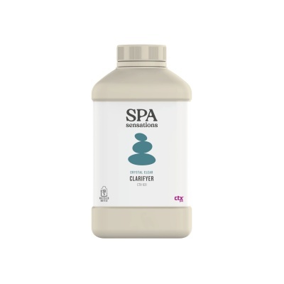 Frasco branco com tampa bege e etiquetas SPA sensations