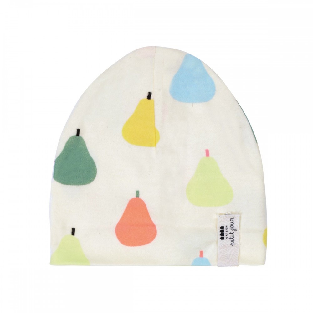 Gorro de bebé com padrão de peras coloridas