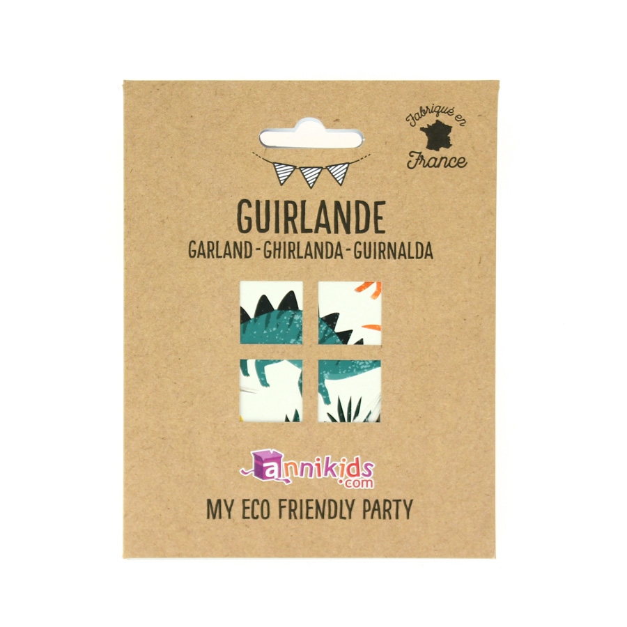 Pacote de guirlanda ecológica com padrão verde e branco