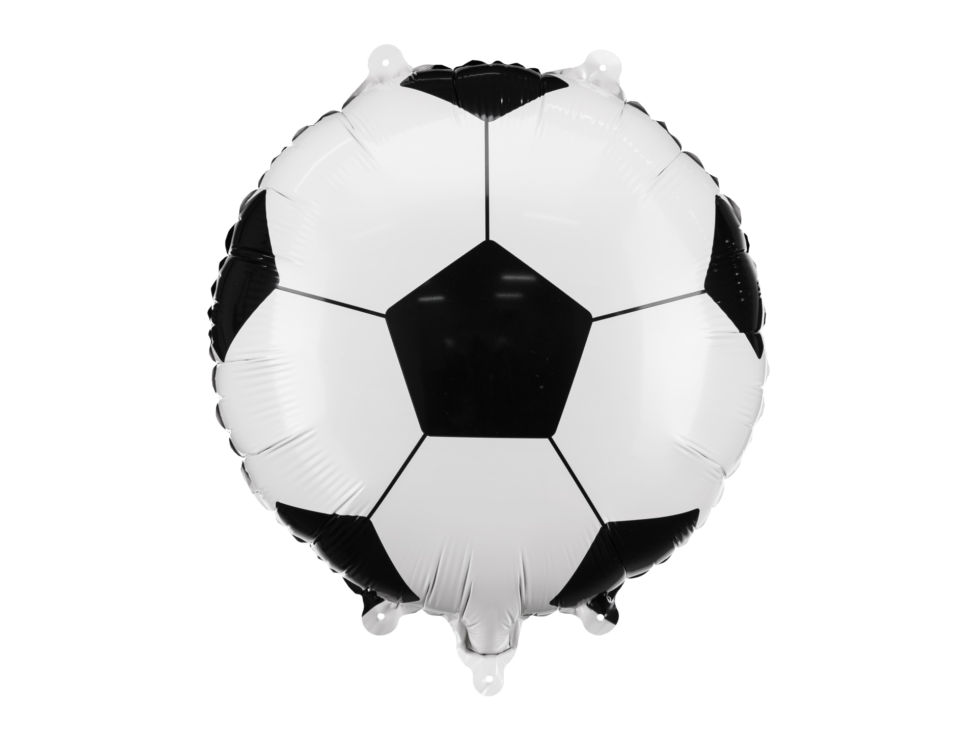 Balão em forma de bola de futebol preto e branco