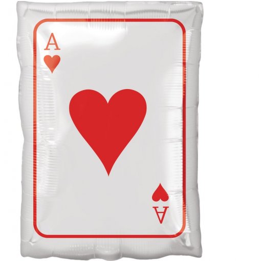 Balão de carta de baralho ás de copas em plástico metalizado