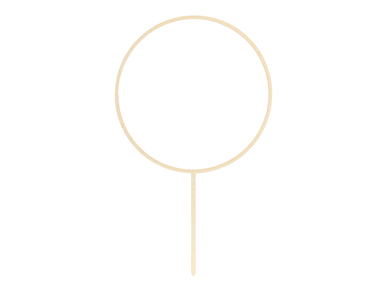 Argola metálica dourada com haste reta em fundo branco