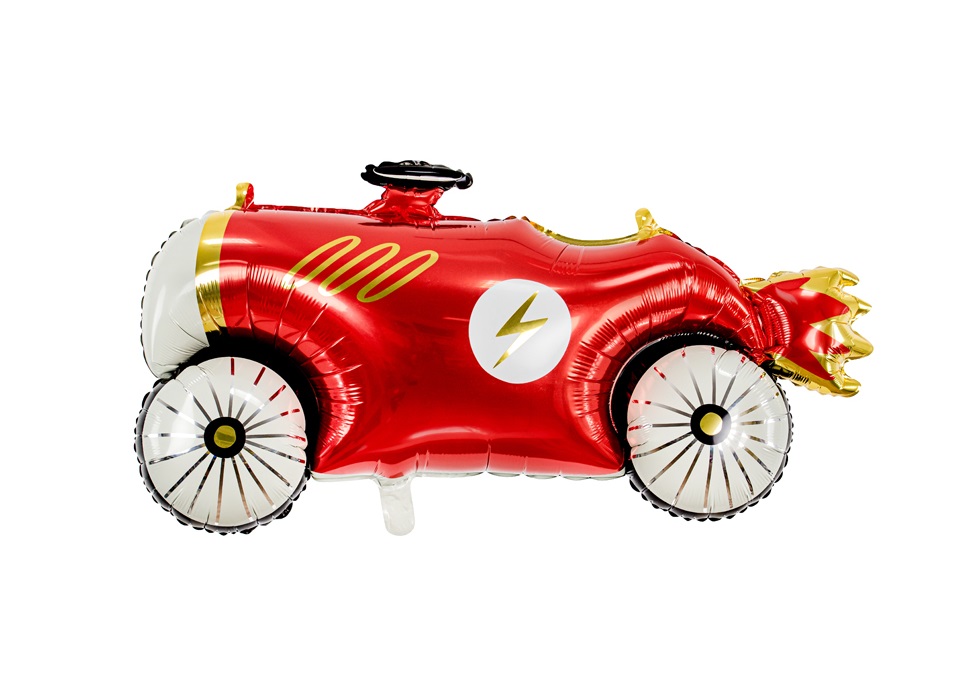 Balão carro de corrida vermelho e dourado