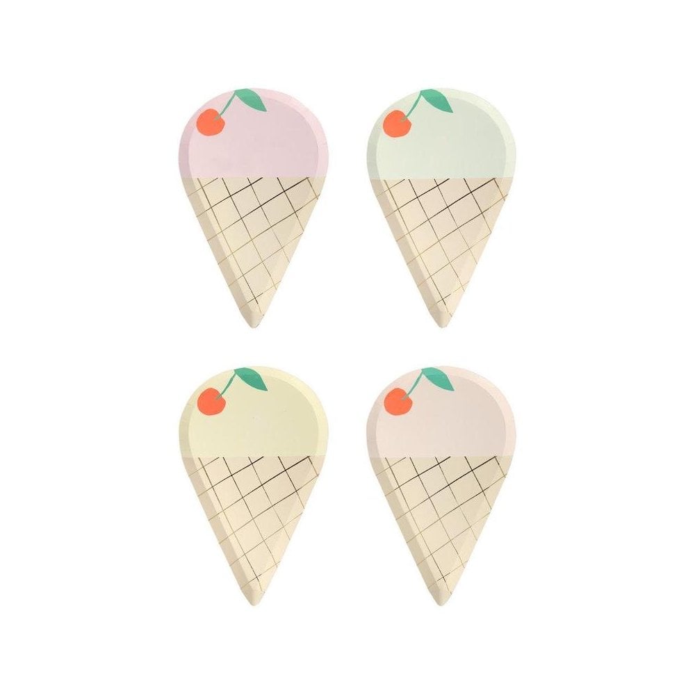 Ímanes em forma de cones de gelado coloridos com cereja