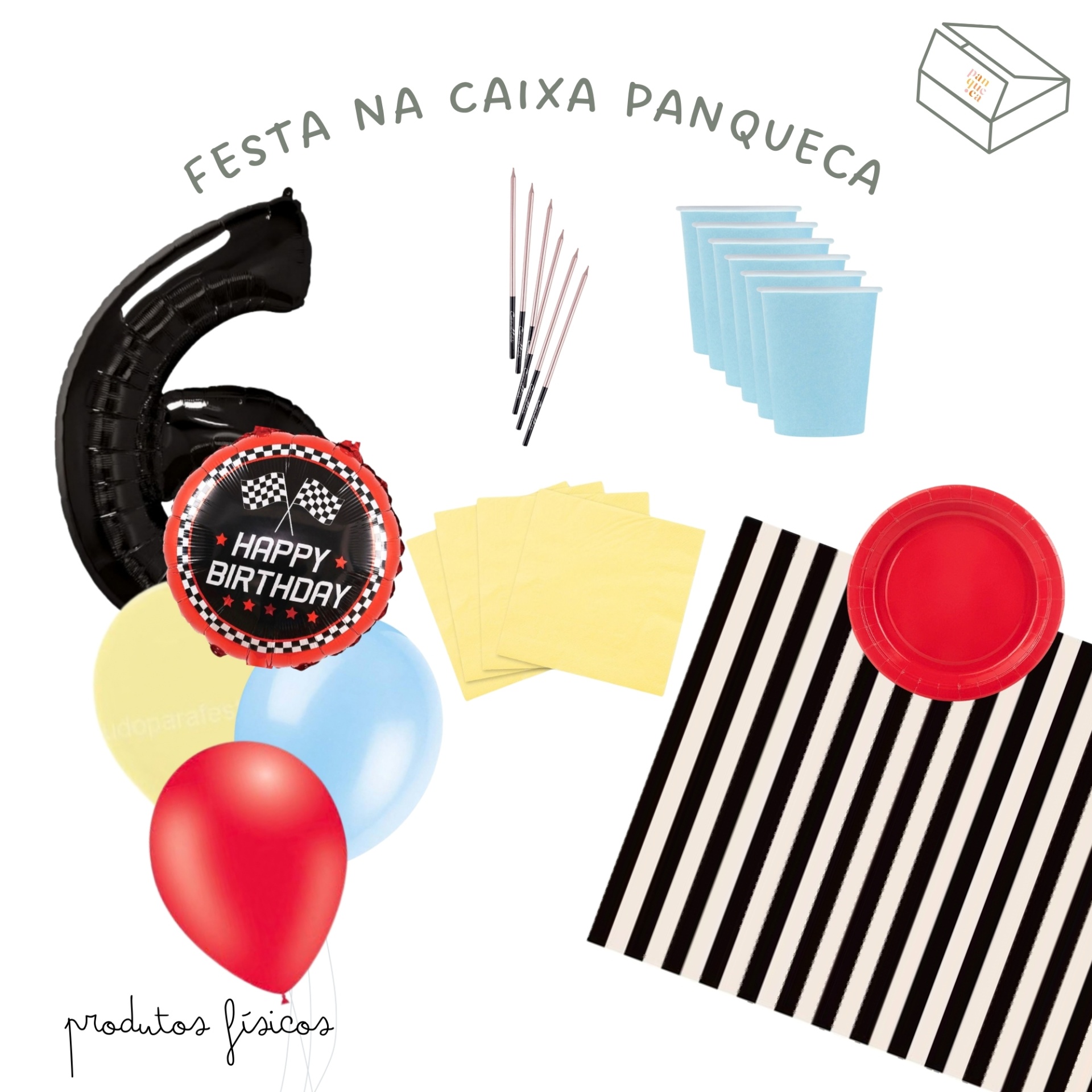 Kit festa aniversário com balões coloridos e artigos de festa várias cores