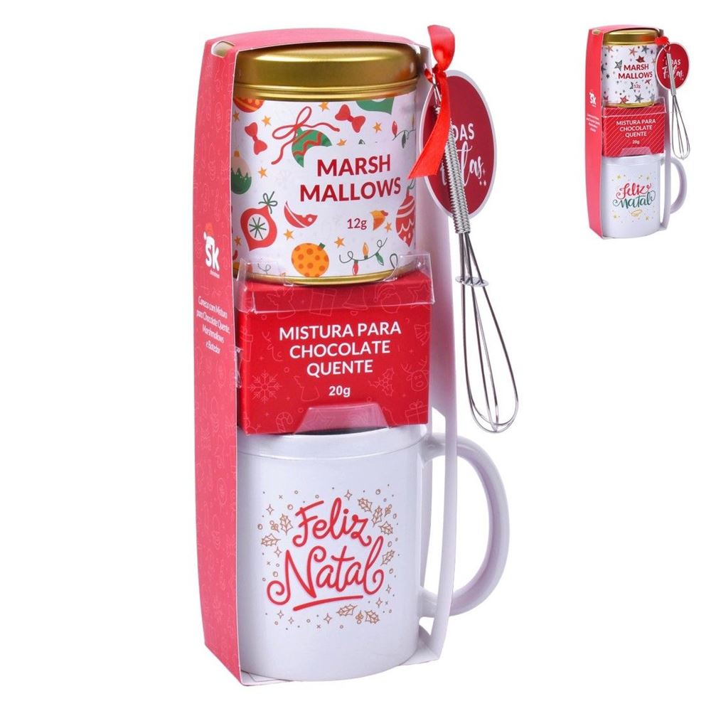 Conjunto para chocolate quente | Presente de Natal