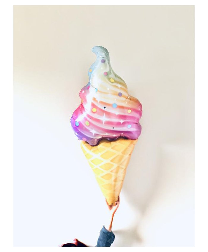 Balão metalizado em forma de gelado colorido com casquinha