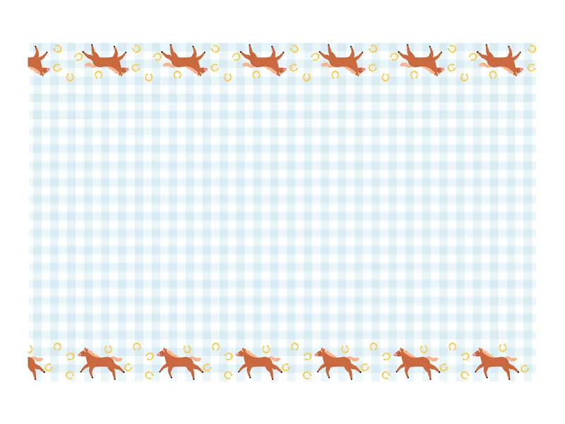 Guardanapo com padrão xadrez azul claro e borda com cervos castanhos