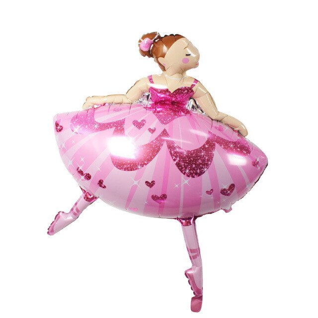 Balão metálico de bailarina cor-de-rosa com vestido brilhante