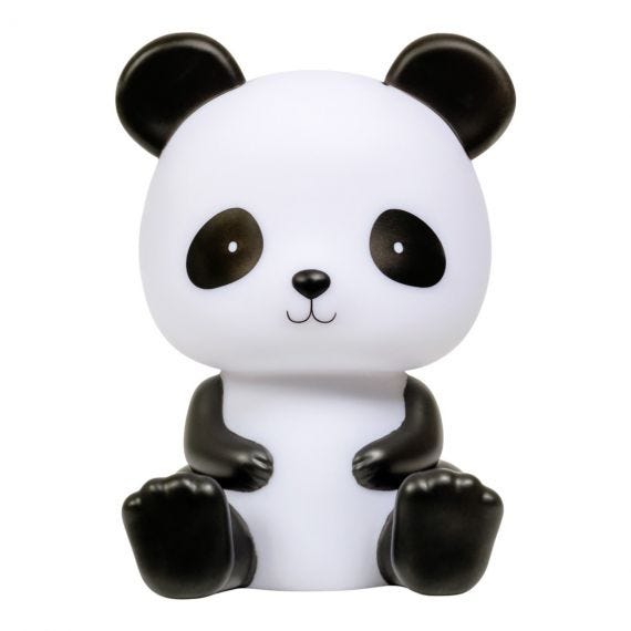Figura decorativa de panda preto e branco sentado