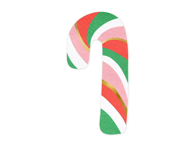 Bengala de Natal colorida em espiral sobre fundo branco