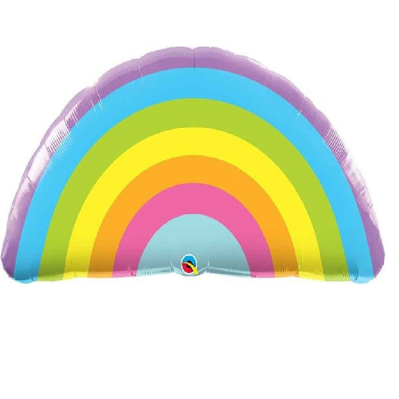Balão arco-íris em cores vibrantes feito de plástico brilhante