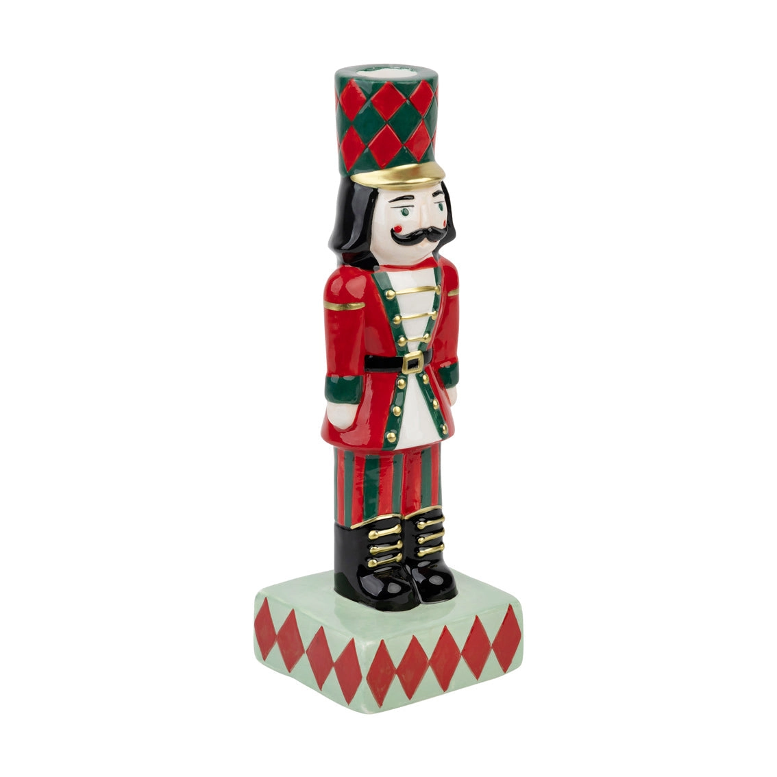 Porta-vela pintado à mão | Quebra-nozes | Decoração de Natal