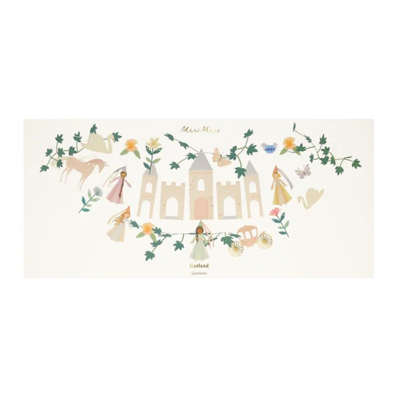 Autocolantes decorativos de castelo e figuras em cores pastel