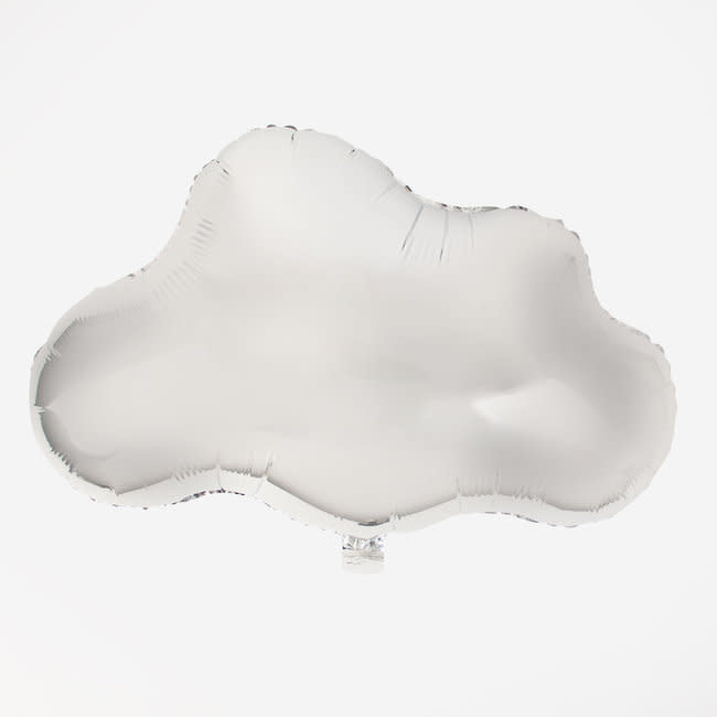 Balão metálico prateado em forma de nuvem