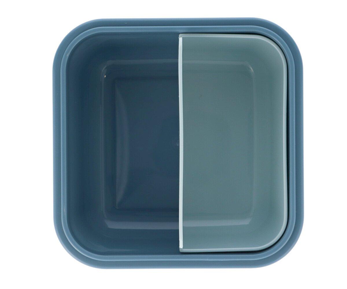 recipiente quadrado azul com tampa