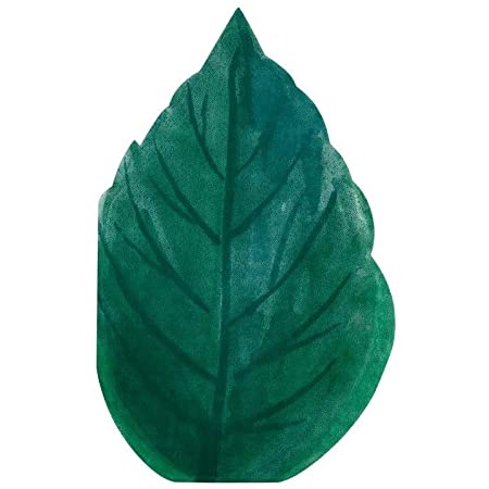 Prato decorativo verde em forma de folha com textura veias.