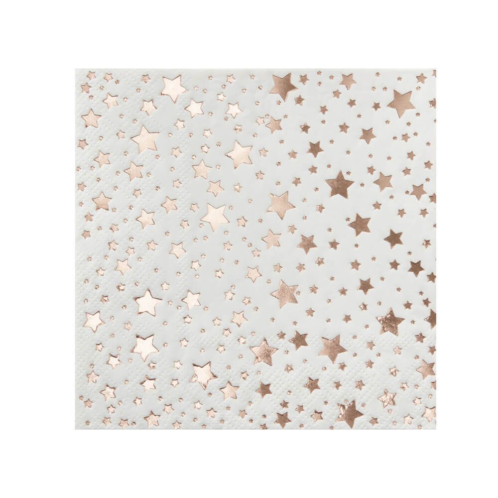 Guardanapo branco com estrelas douradas