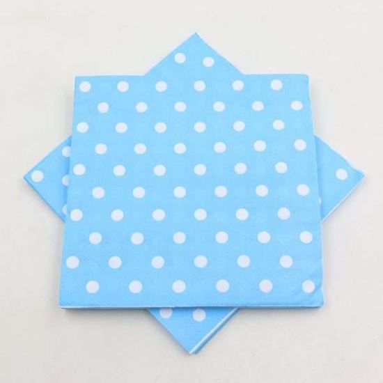 Lençóis azuis com bolinhas brancas