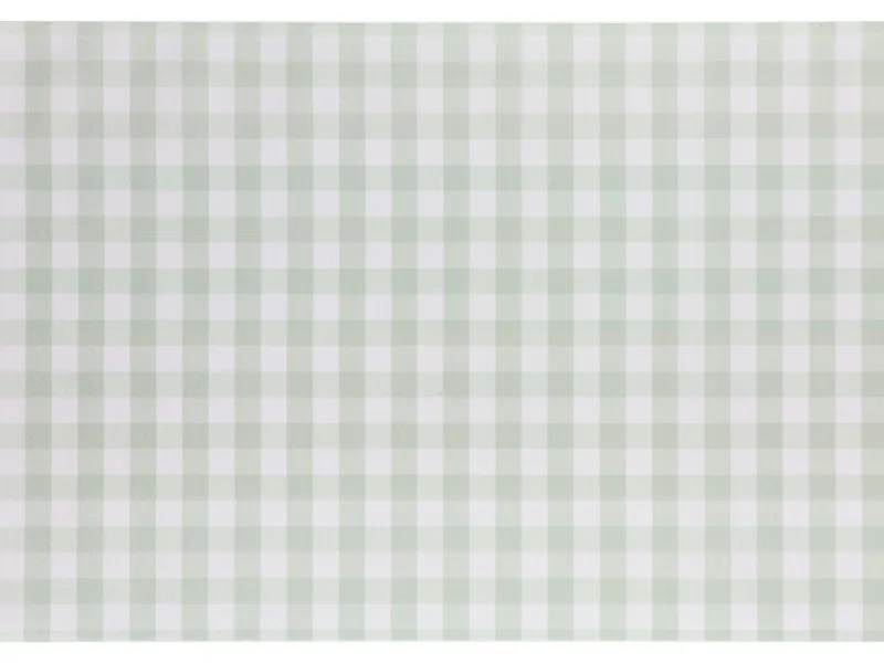 Tecido com padrão xadrez verde claro e branco
