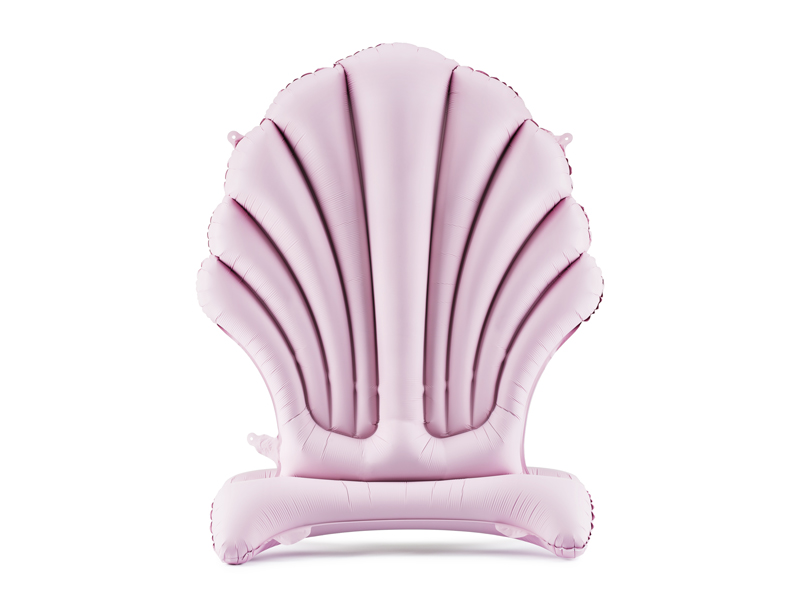Flutuador insuflável rosa em forma de concha marinha