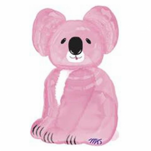 Desenho de coala cor-de-rosa estilizado sentado