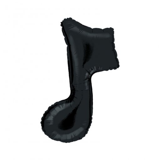 Balão preto em formato de nota musical